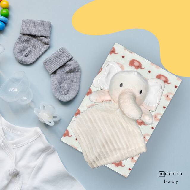 MODERN BABY Super Soft Baby Blanket Set with Lovey Toy Plush Blanket