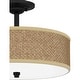 preview thumbnail 5 of 3, Quoizel Zen 3-Light Mystic Black Semi-Flush Mount with Rattan Shade
