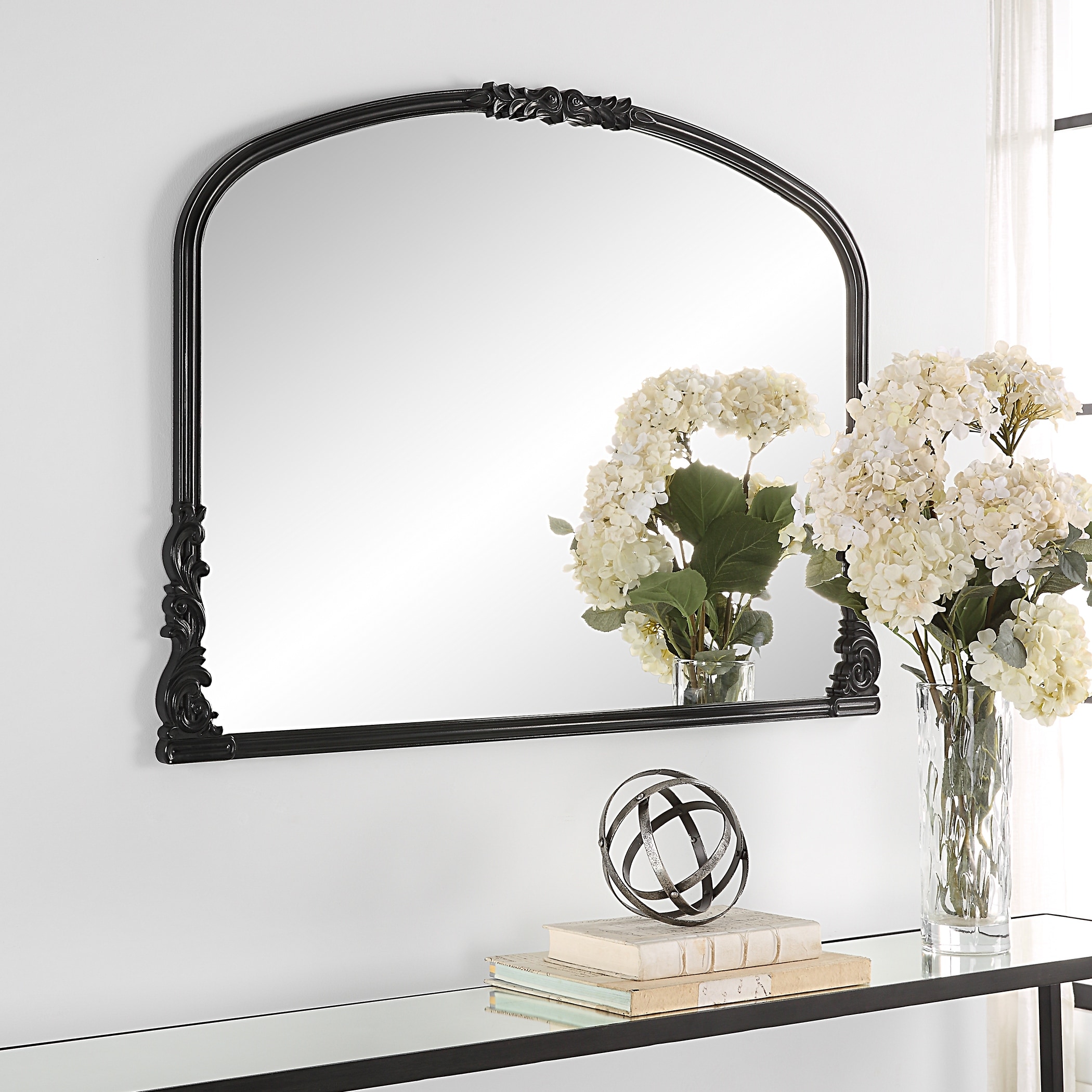 Copper Grove Black Long Rectangular Slimframed Wall Mirror On Sale