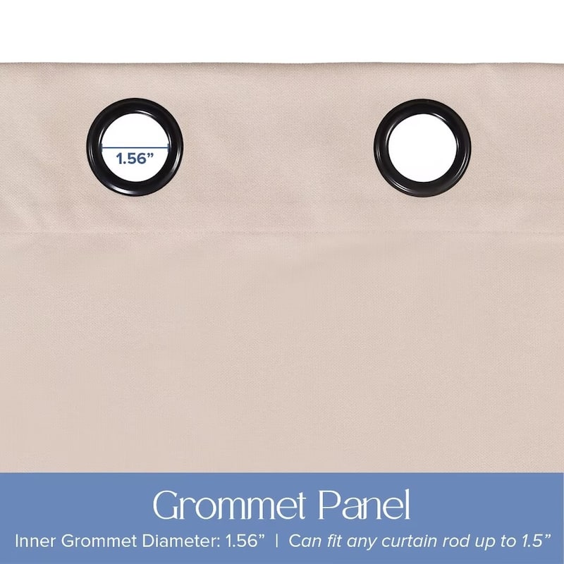 Soft Cotton Feel Twill Polyester 100% Blackout Grommet Pair (2 panels)