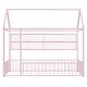 preview thumbnail 6 of 10, Pink Space-Saving Twin Size Kids Bed House Bed with Fence and Shelves