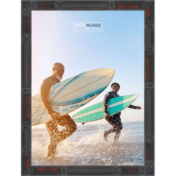 30x20 Bamboo Walnut Complete Wood Picture Frame with UV Acrylic