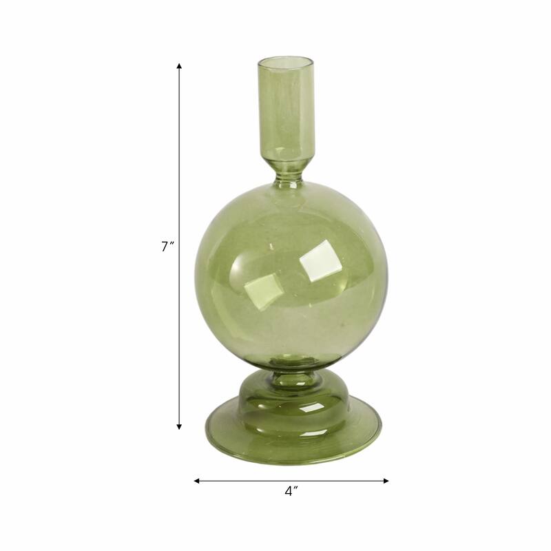 Modern Candle Holder with Round Bubble Sculptural Base - 4" x 4" x 7"