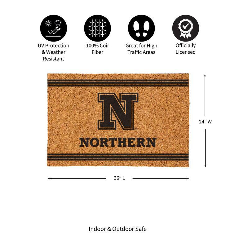 Northern State University Monochrome Indoor/Outdoor Coir Door Mat