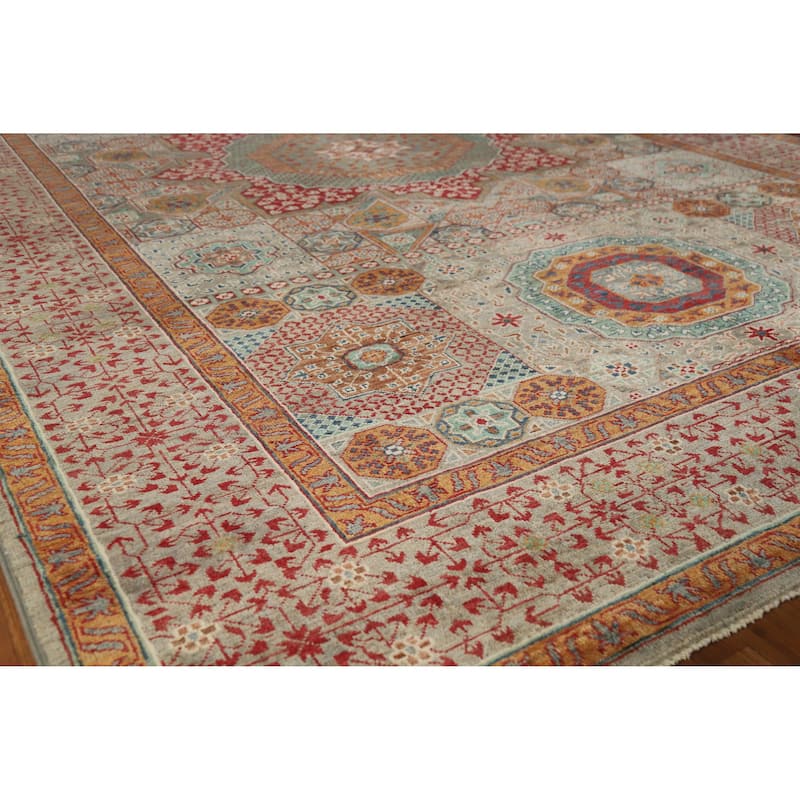 Hand Knotted Oriental 100% Wool Carpet Traditional Medallion Greys & Charcoal Kazak Area Rug - 10' 2'' X 6' 9''