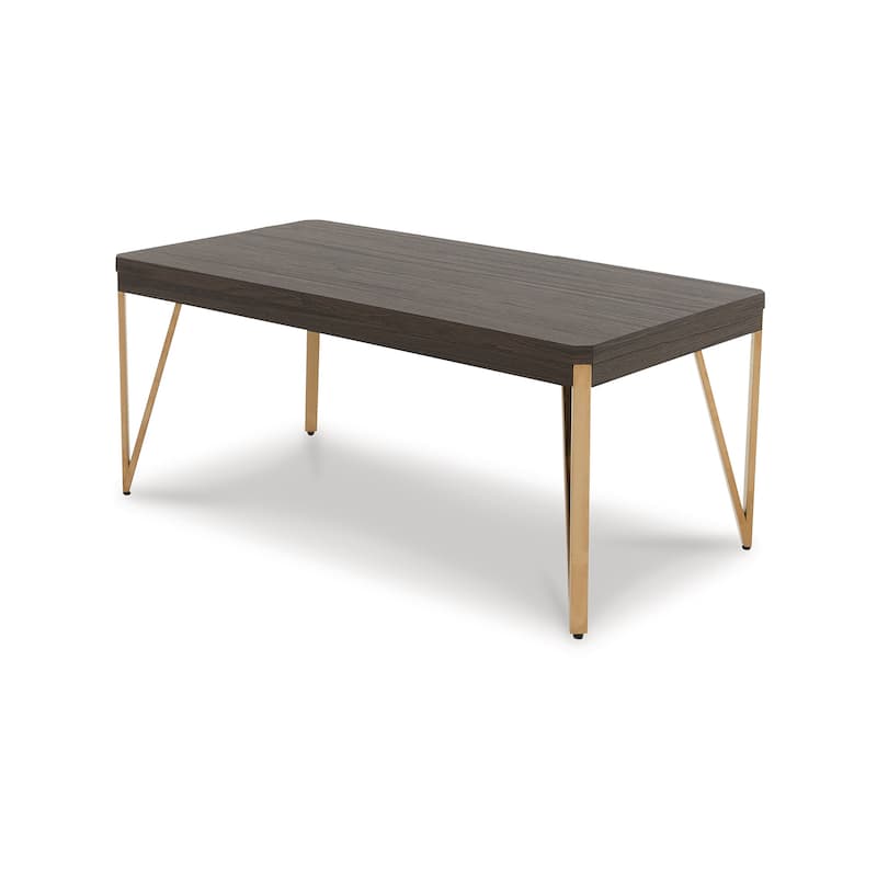 Signature Design by Ashley Bandyn Brown/Champagne Table (Set of 3) - 47"W x 24"D x 19"H
