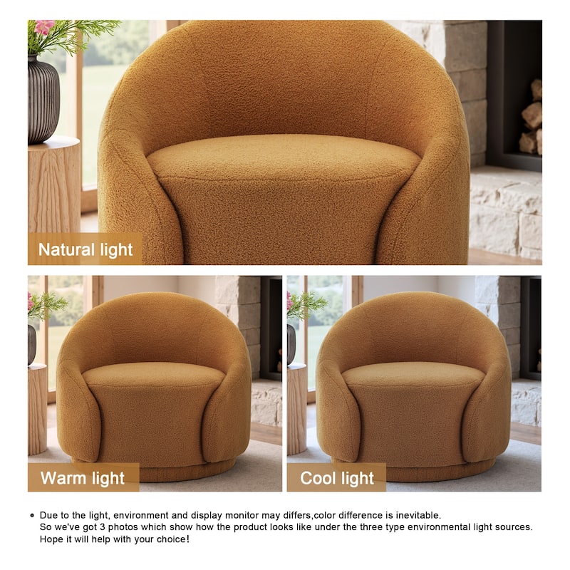 35" Wide 360-Degree Swivel Accent Barrel Chair