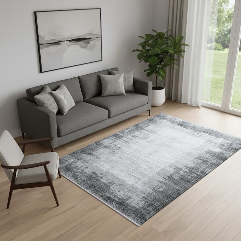 HomeRoots Abstract Contemporary Rectangle Area Rug - 5' X 8' - 5' X 8'