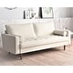 preview thumbnail 4 of 19, US Pride Faux Leather Mid-century Modern Sofa White