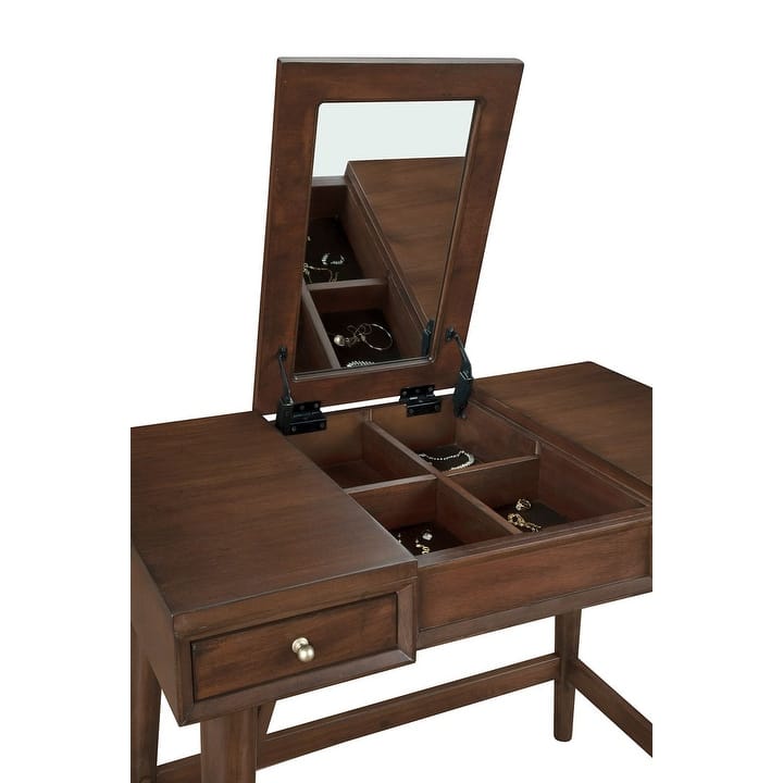 Alpine Furniture Flynn Bedroom Vanity, Walnut