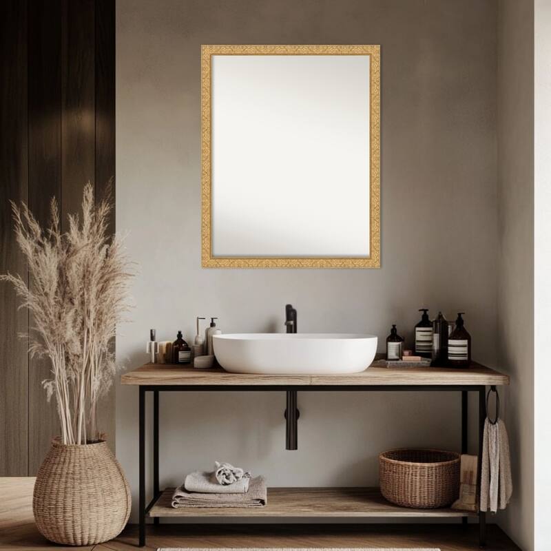 Lila Non-Beveled Wood Framed Bathroom Vanity Wall Mirror