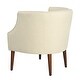 preview thumbnail 7 of 16, Modern Club Chair with Button-Tufted Back & Tonal Piping - Contemporary Upholstered Tub Chair with Sturdy Birch Wood Legs