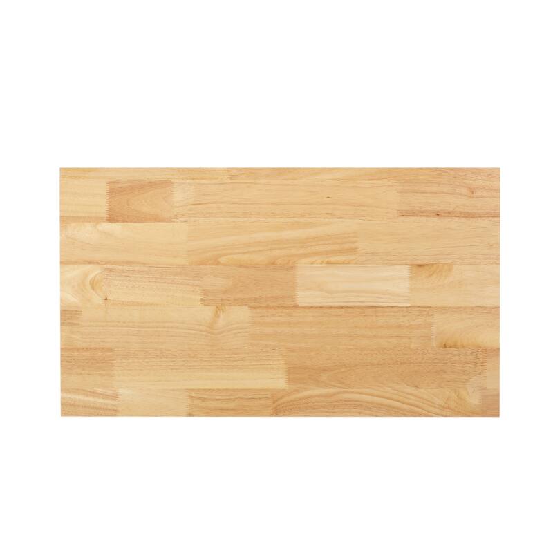 Fixed Wheel Rolling Modern Kitchen Utility Cart with 2 Drawers, 1 Cabinet, 3 Shelves and Rubberwood Top, Gray