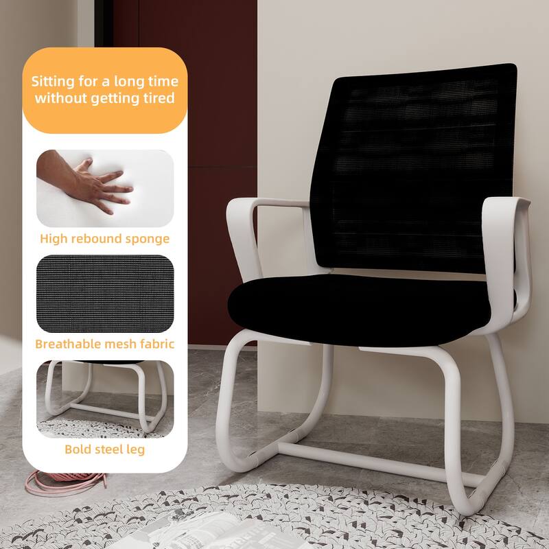 Roomfitters Minimalist Modern Office Chair - Metal Frame, Soft & Comfortable, Home & Office Use