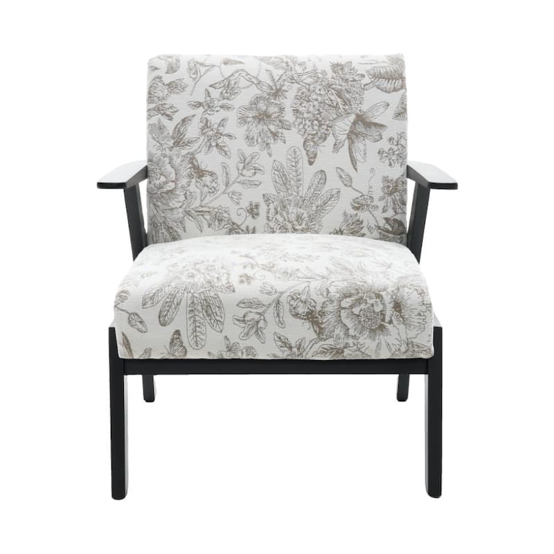 Upholstered Accent Chair, Lounge Arm Chair with Solid Wood Frame