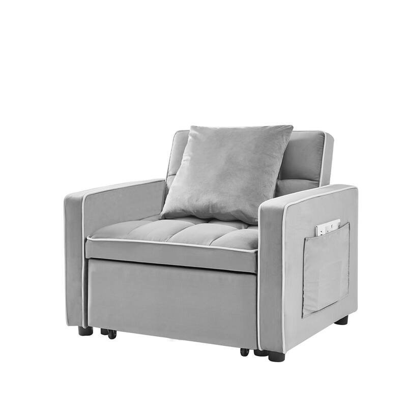 Three-in-one Sofa Bed Adjustable Back into a Sofa Recliner Single Bed