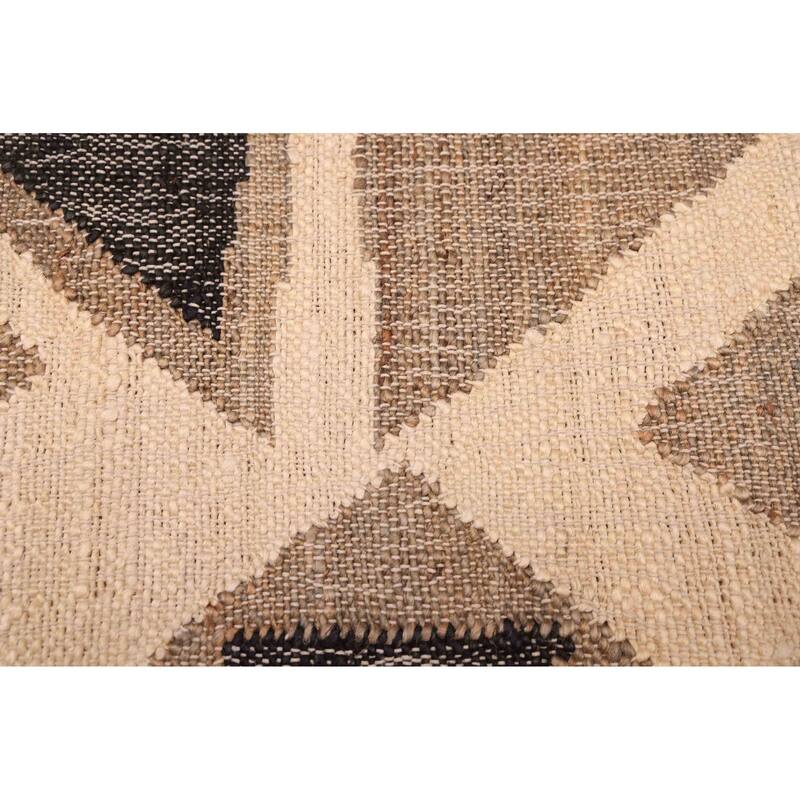 ECARPETGALLERY Flat-Weave Palas Denizli Ivory Jute Kilim - 5'1 x 8'0