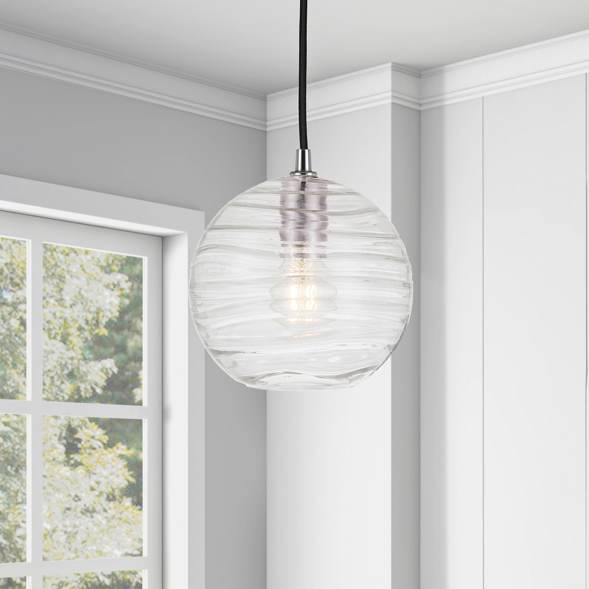 Wayve Glass & Metal Spherical Pendant