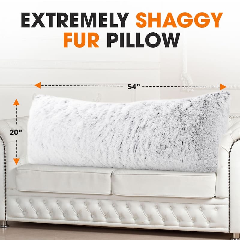 Cheer Collection 20" x 54" Long Hair Shaggy Body Pillow