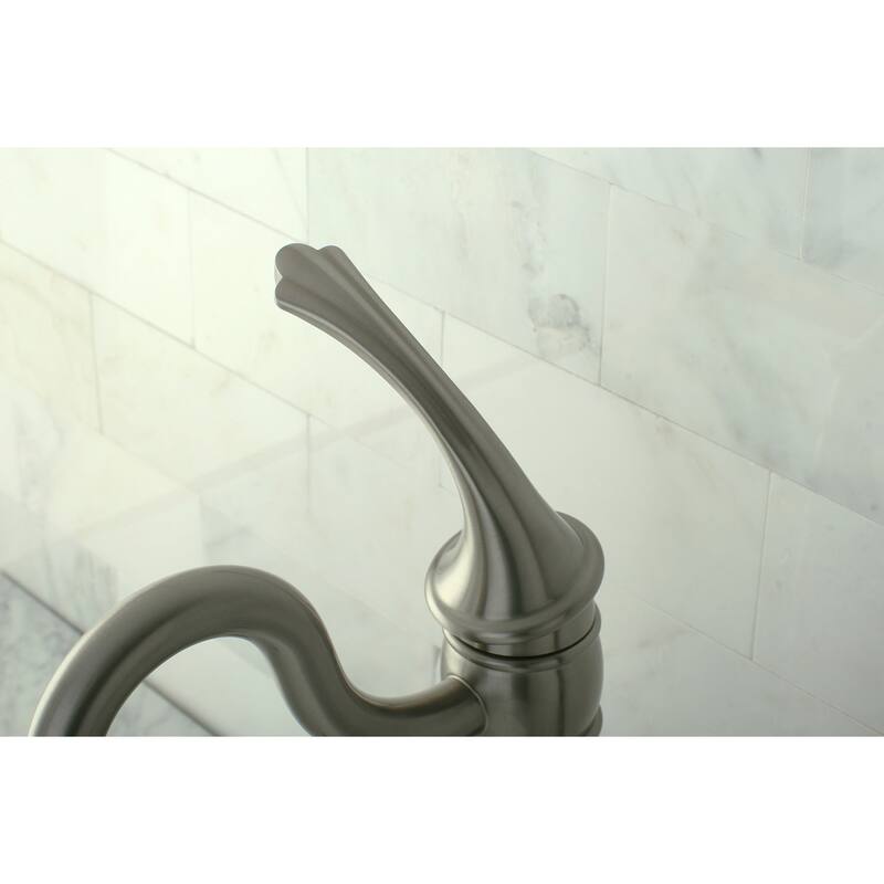 Kingston Brass Georgian Vessel Faucet with Deck Plate and Metal Lever