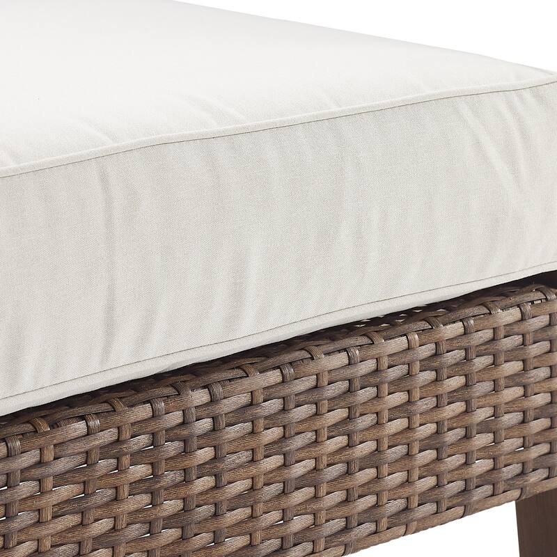 Crosley Capella Outdoor Wicker Ottoman (Set of 2) - 18"x25.75"x17.5"