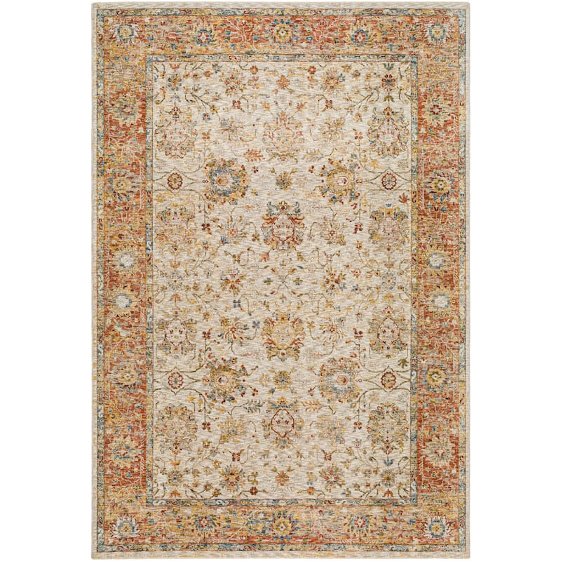 Ethan Traditional Area Rug - 6' 7" x 9' 6" - Ivory/Tan