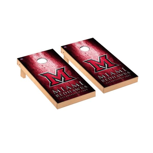 slide 2 of 5, Miami University RedHawks 2x4 Pro Cornhole Boards - V4 Include Carrying Case