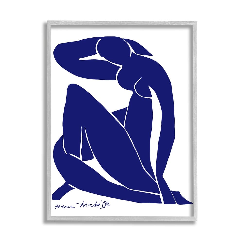 Stupell Minimal Abstract Purple Nude Woman Matisse Artist Framed Wall Art