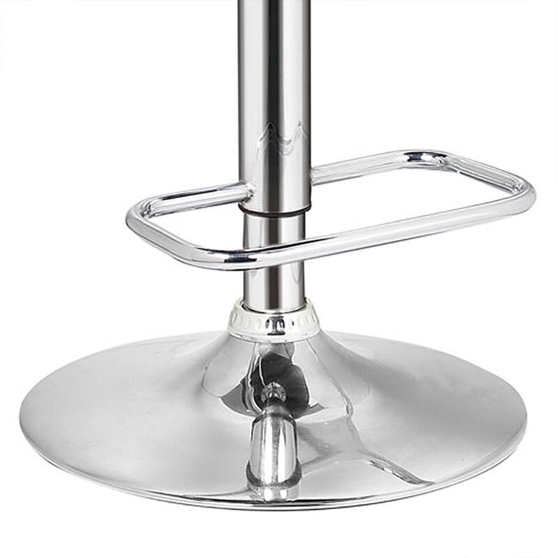 Modern Adjustable Height Upholstered Swivel Bar Stools with Footrest - 17.32" L x 14.56" W x 35-43" H