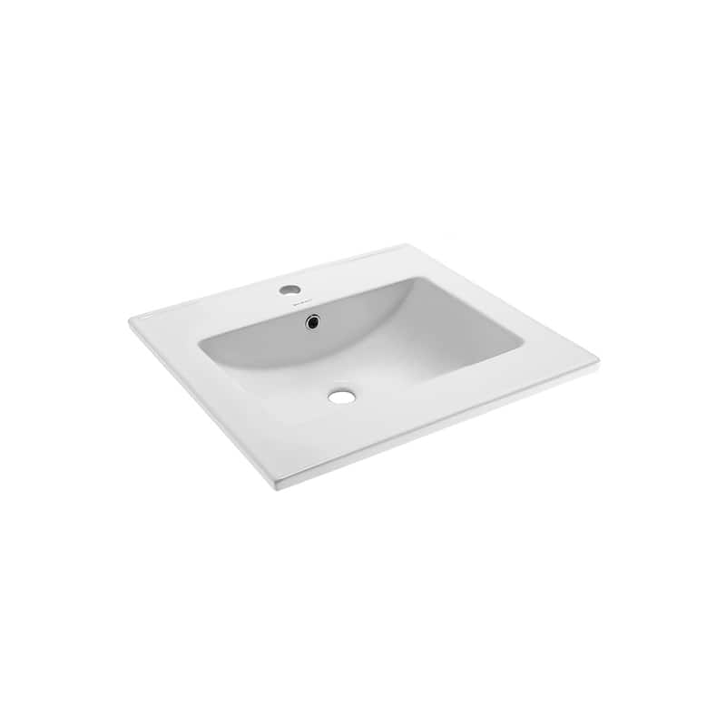 Swiss Madison Ceramic Vanity Top 24" with Single Faucet Hole