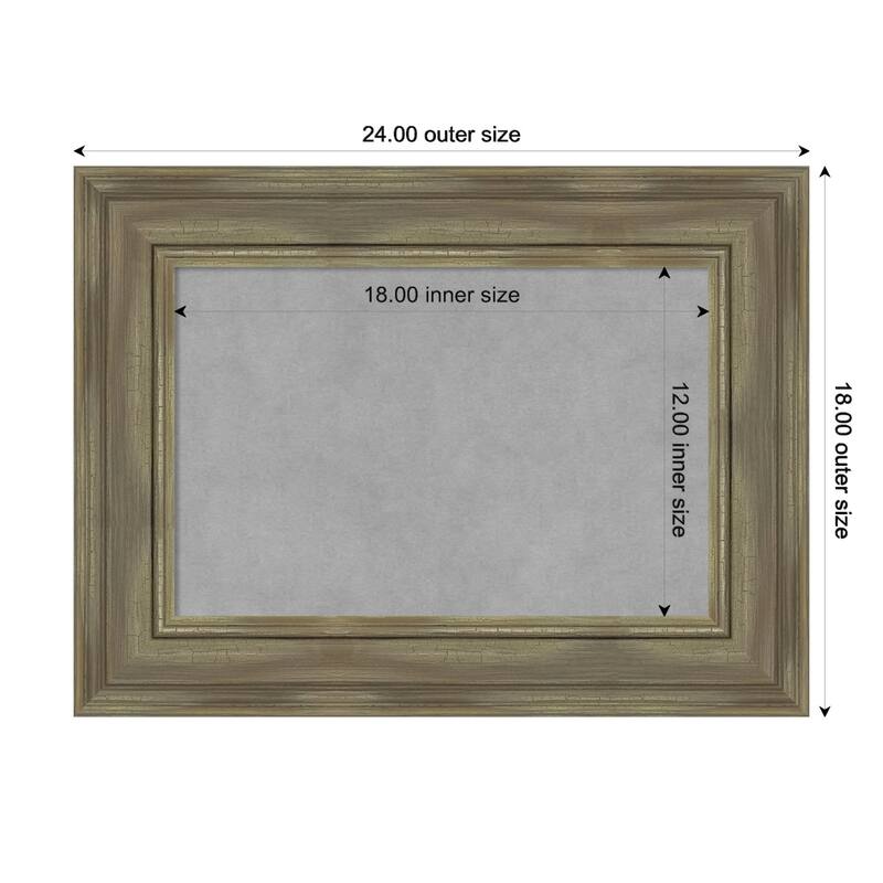 Amanti Art Alexandria Greywash Framed Magnetic Board - Board Size 18x12