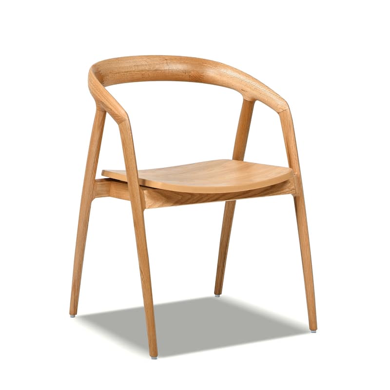 Simeon 21" Sculpted Oak Wood Dining Chair
