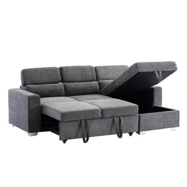 Modern Mid Century Pullout Storage Sectional Sleeper Sofa Overstock 32052620 Right Facing We offer free shipping and returns.
