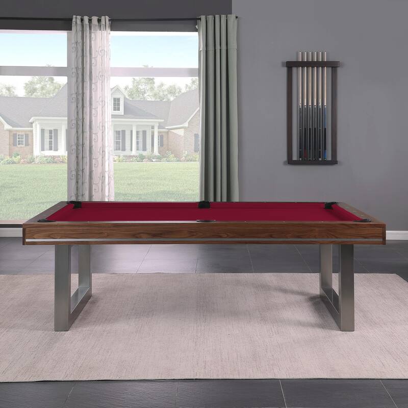 Walnut Harmony 7ft Billiard Slate Pool Table with Dining Top - Green