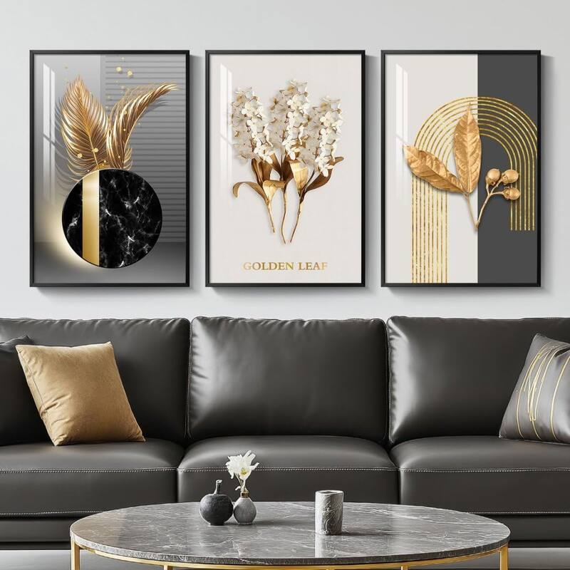 Framed Black and White Modern Luxury Wall Art - 16 x 24
