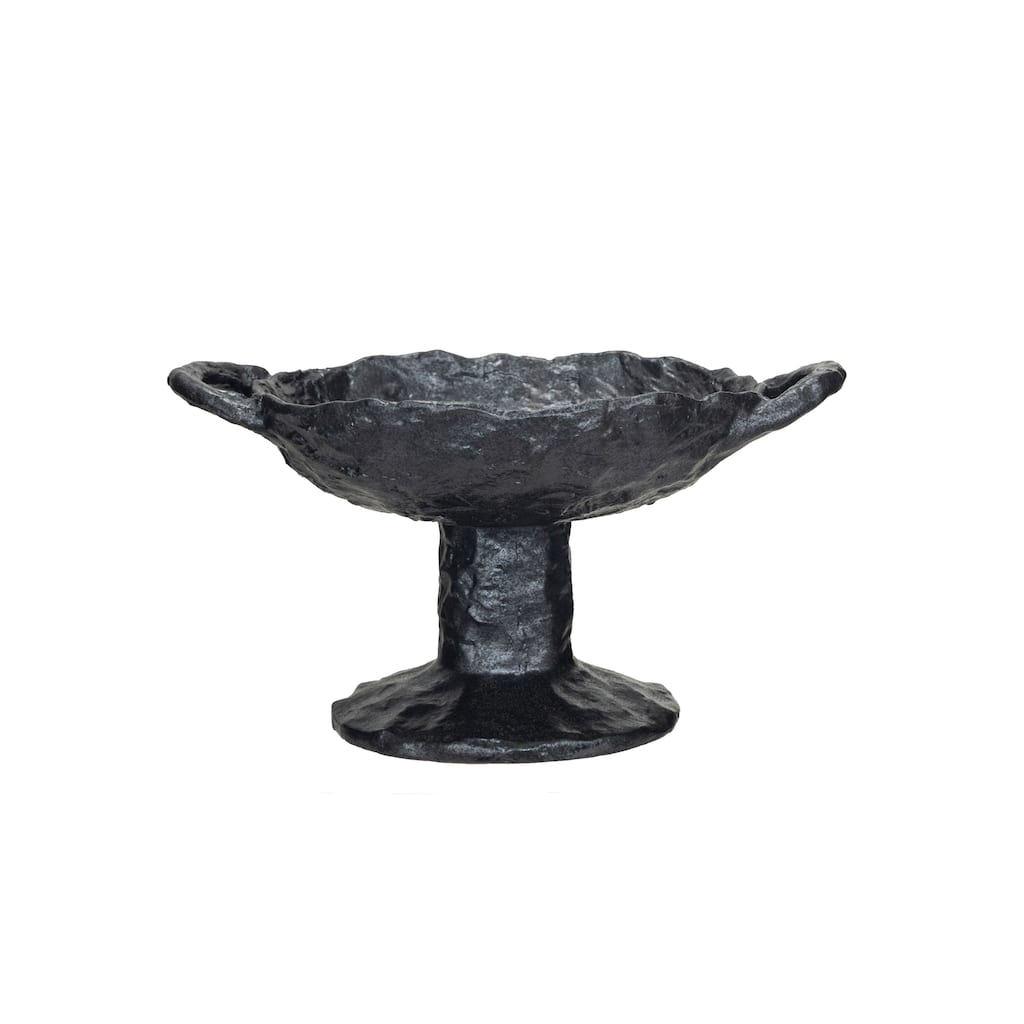 Stoneware Footed Plate with Handles and Reactive Glaze - 9.5"L x 7.1"W x 5.1"H - 9.5"L x 7.1"W x 5.1"H