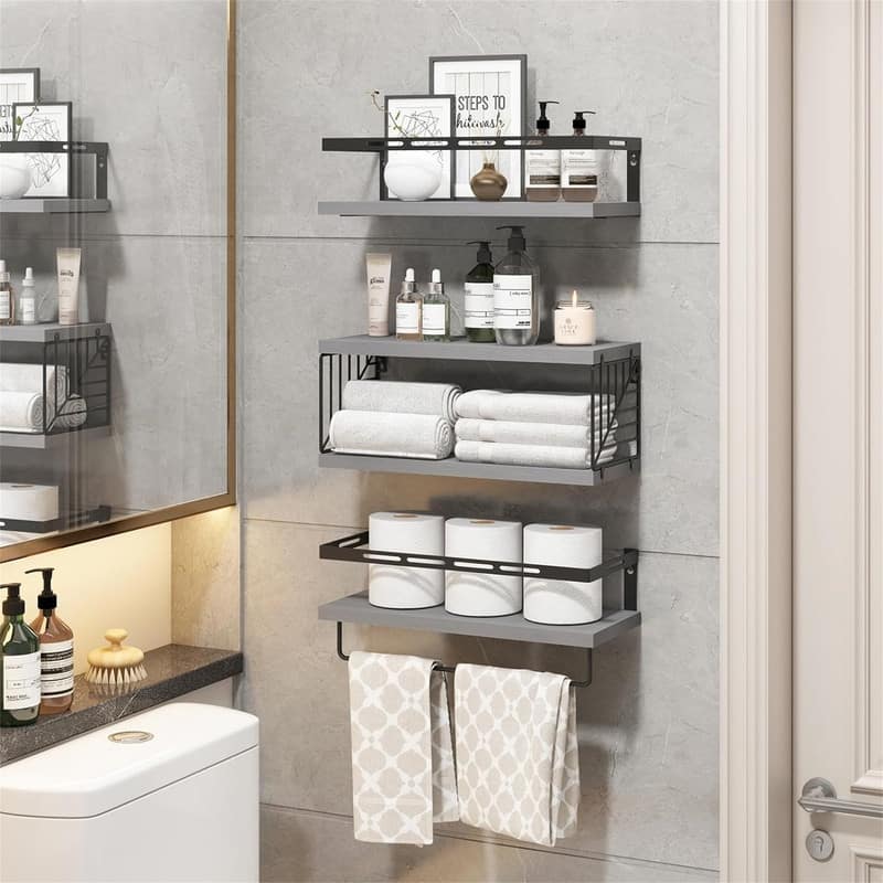 3+1 Tier Wall Mounted Bathroom - 5.9"D x 15.9"W x 0.6"H