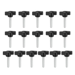 1/4-28 x 1 Thumb Screw Stainless Steel - Black Tee Wing Plastic Knob - Fine Thread Thumbscrew - Length: 1.000 - Proudly Built in USA - Package of (4