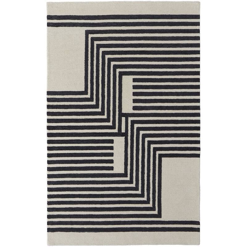Wisi Hand Tufted Geometric Abstract Stain Resistant Area Rug By HomeRoots - 36' X '24' X '0.59