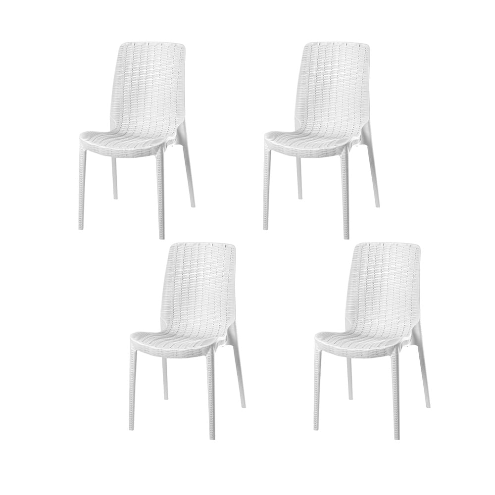 Rue Resin Stackable All-Weather Patio Dining Chairs, Set of 4