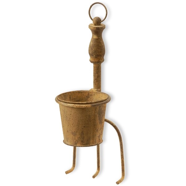 15” Garden Accents Weathered Fork and Flower Pot Planter Decoration - N/A