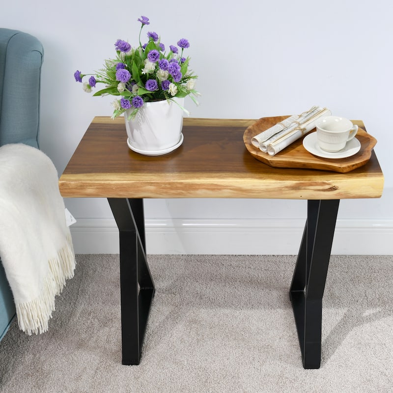 Natural Wood Rectangle Coffee Side Table 31"x14"x26"