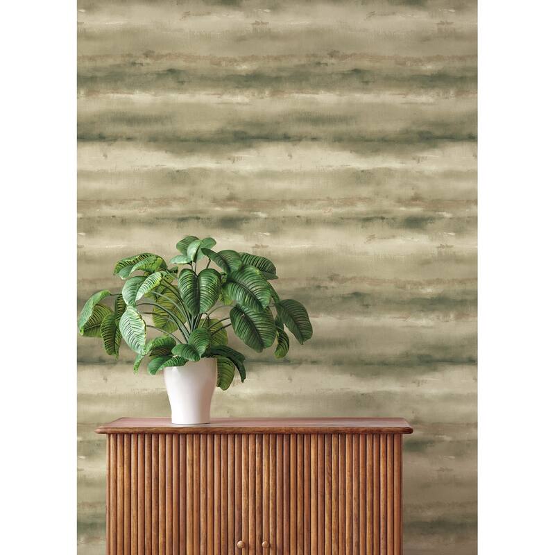 A-Street Prints Ayla Green Abstract Stripe Wallpaper