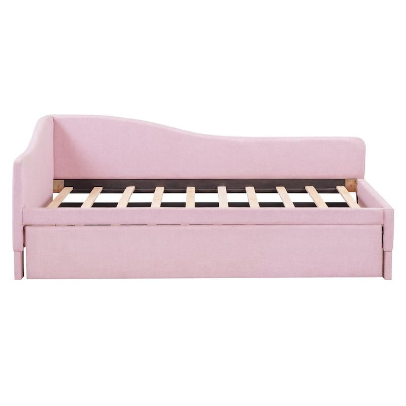 Twin Size Upholstered Daybed with Pop Up Trundle