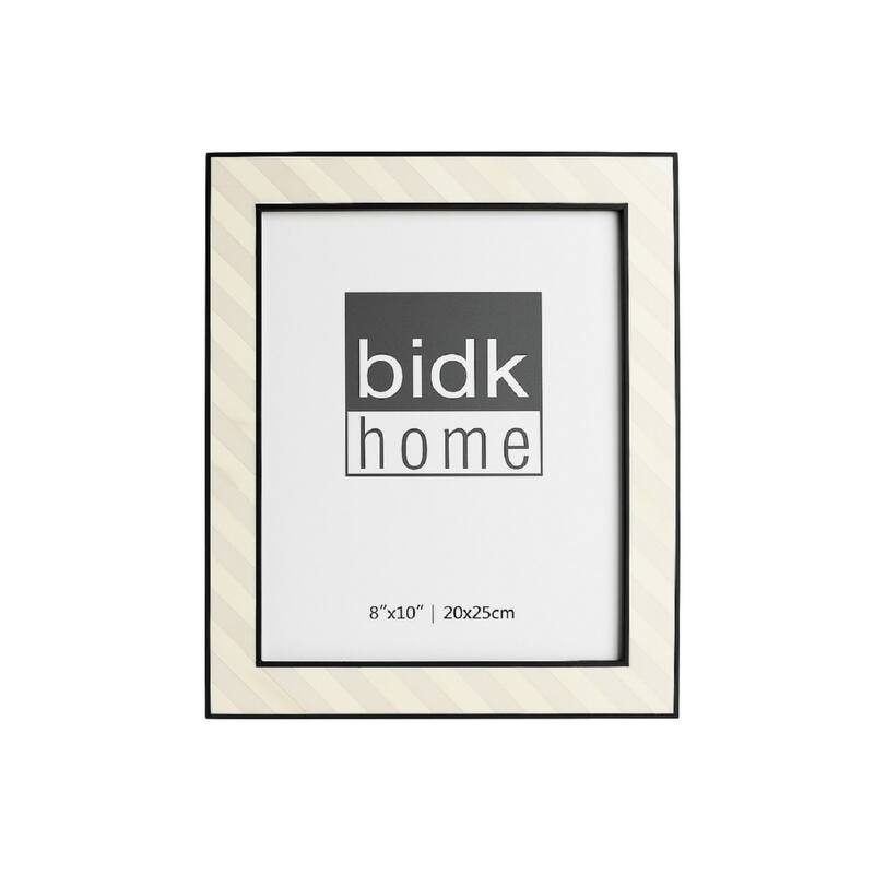 Bone Rectangular Picture Frame - for 8" x 10" Photo - White and Cream