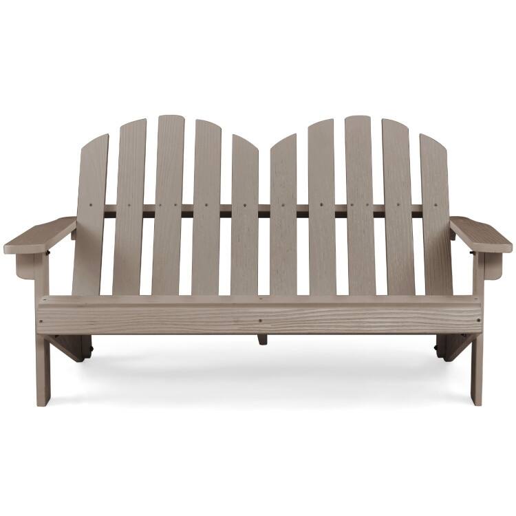 2-Person Outdoor Adirondack Chair with Slatted Seat - 22"x 20" x 35.5"