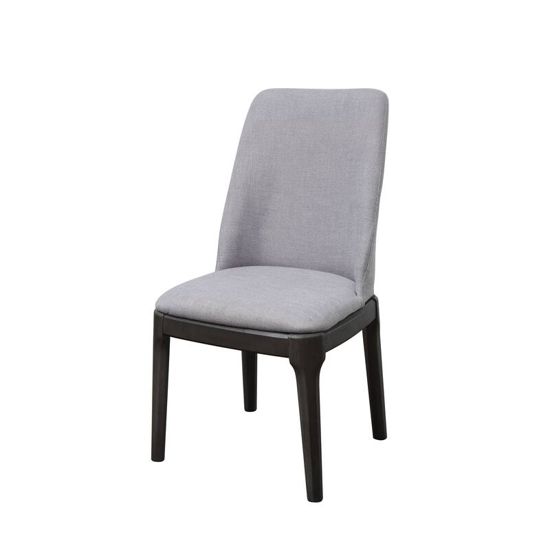 Madan Light Gray Linen & Gray Oak Finish Side Chair (Set of 2)