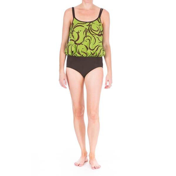 Shop Mainstream Womens Full Coverage Blouson One Piece Swimsuit Overstock 13046291