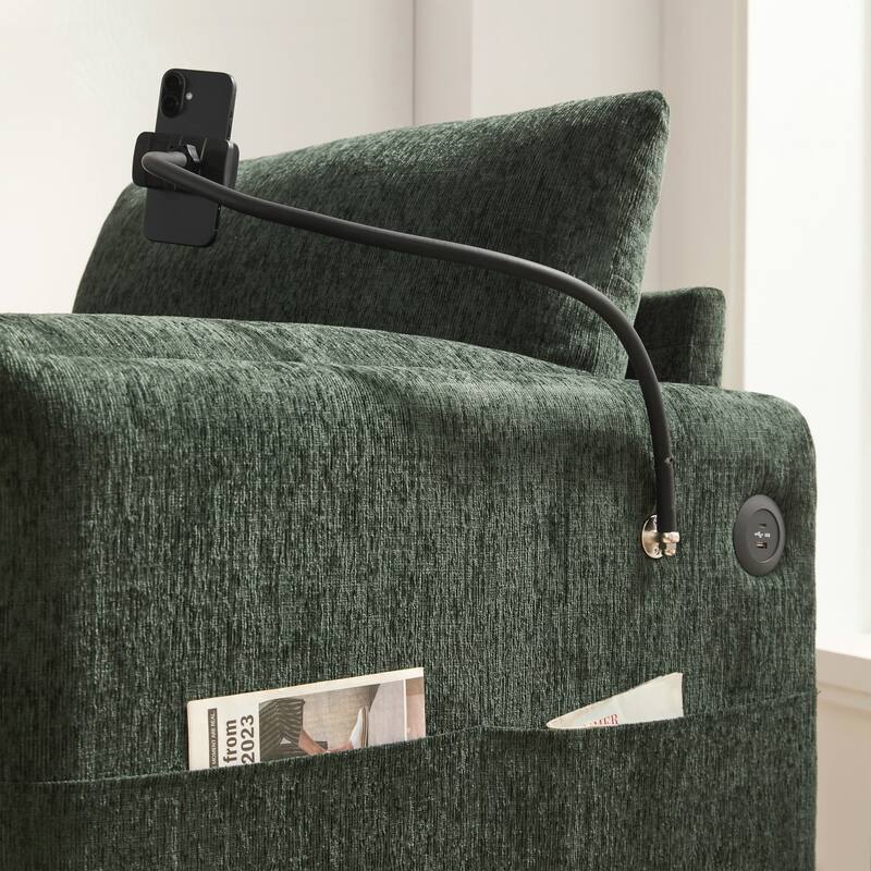 Comfy Chenille Armchair, Modern Cloud Chaise Lounge for Living Room&Apartment