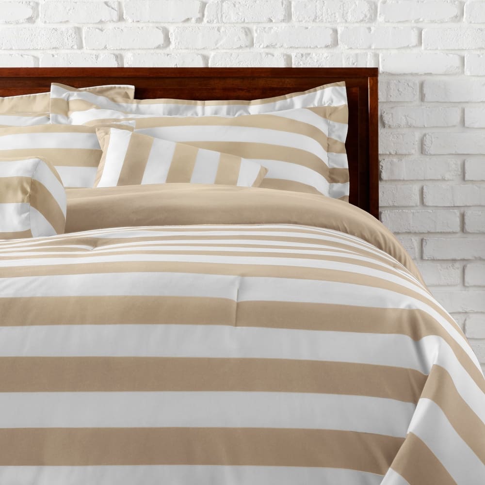 3-Piece Horizontal Stripe Duvet Cover & Sham Covers Set